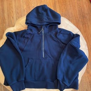 Navy Scuba Oversized Half-Zip Crop Hoodie - Lululemon